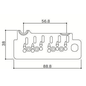 Wilkinson Gotoh VS1300 Vibrato 2 Point Intonation String Locking Bridge - CHROME