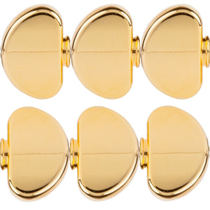 NEW (6) Grover Replacement Large Domed Buttons w/ Screws for Tuning Key - GOLD