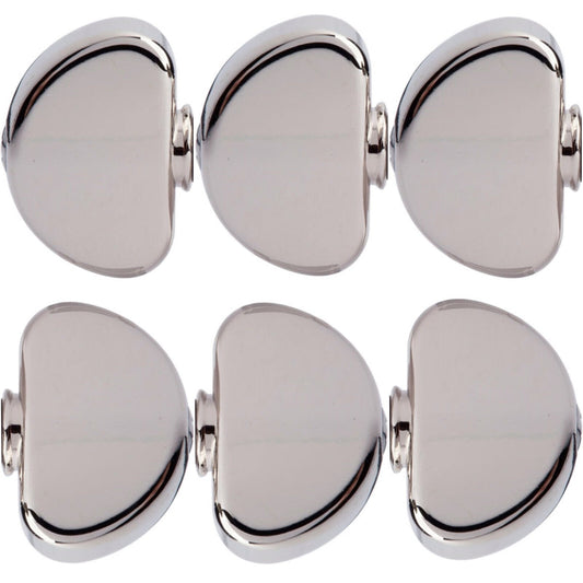 NEW (6) Grover Replacement Large Domed Buttons w/ Screws for Tuning Key - NICKEL