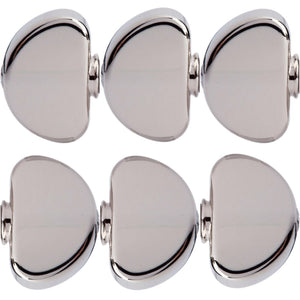 NEW (6) Grover Replacement Large Domed Buttons w/ Screws for Tuning Key - NICKEL