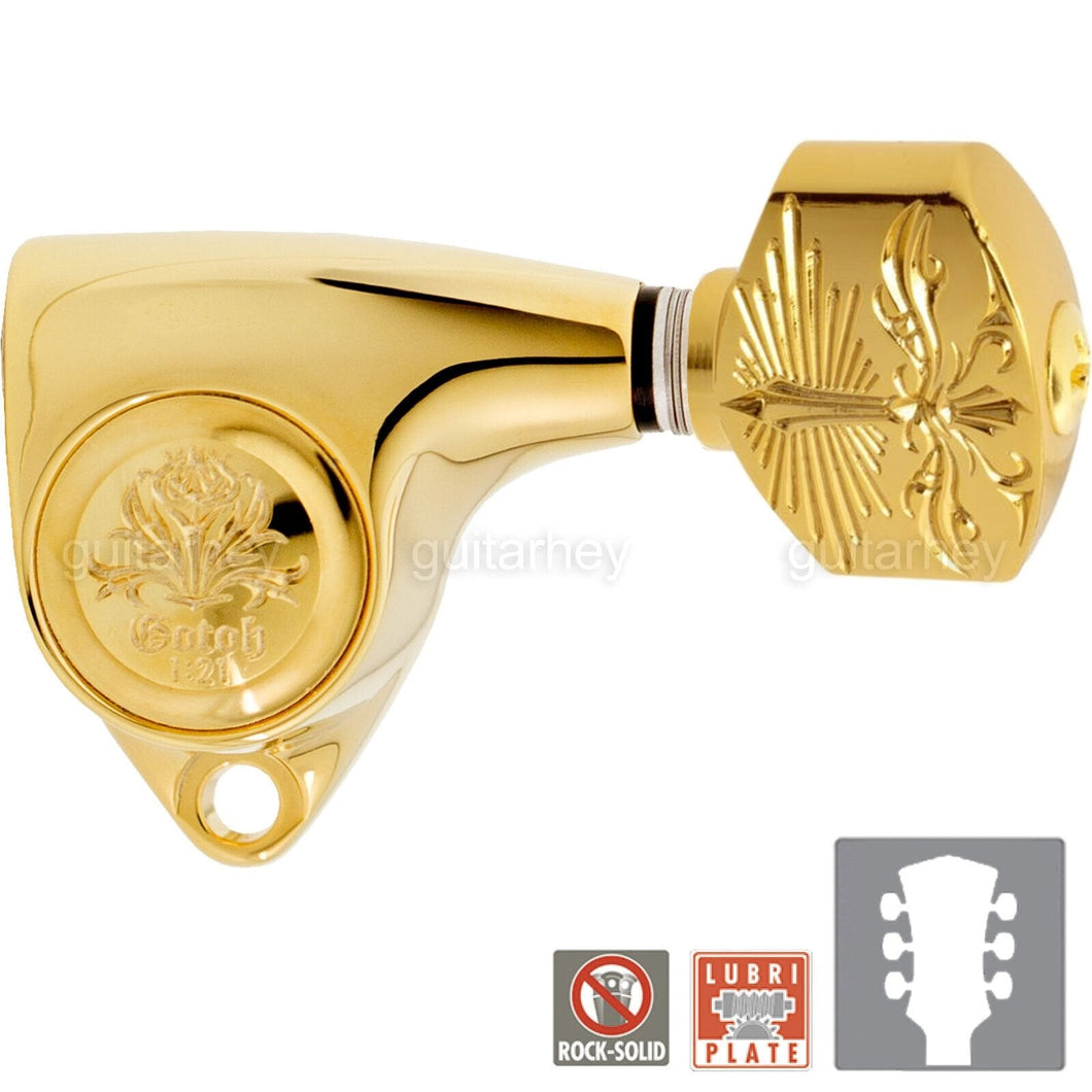 NEW Gotoh SGV510Z-A70LX Luxury Mode L3+R3 SET Tuning Keys 1:21 Ratio 3x3 - GOLD