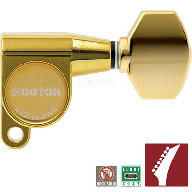 NEW Gotoh SG360-07 Set 7 In-Line Schaller Style Mini Tuners, Tuning Keys - GOLD