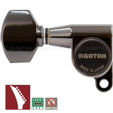 Load image into Gallery viewer, NEW Gotoh SG360-07 Set 7-String 7 In-Line Mini Tuners, LEFT-HANDED - COSMO BLACK