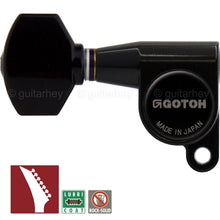 Carregar imagem no visualizador da galeria, NEW Gotoh SG360-07 Set 7-String 7 In-Line Mini Tuners, LEFT-HANDED - BLACK