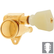 Load image into Gallery viewer, NEW Grover 502 LOCKING Tuners 3x3 Modern Gibson Les Paul KEYSTONE Buttons - GOLD