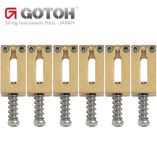 NEW Gotoh S12 Set of 6 Brass Tremolo/Bridge Replacement Saddles 10.8mm - GOLD