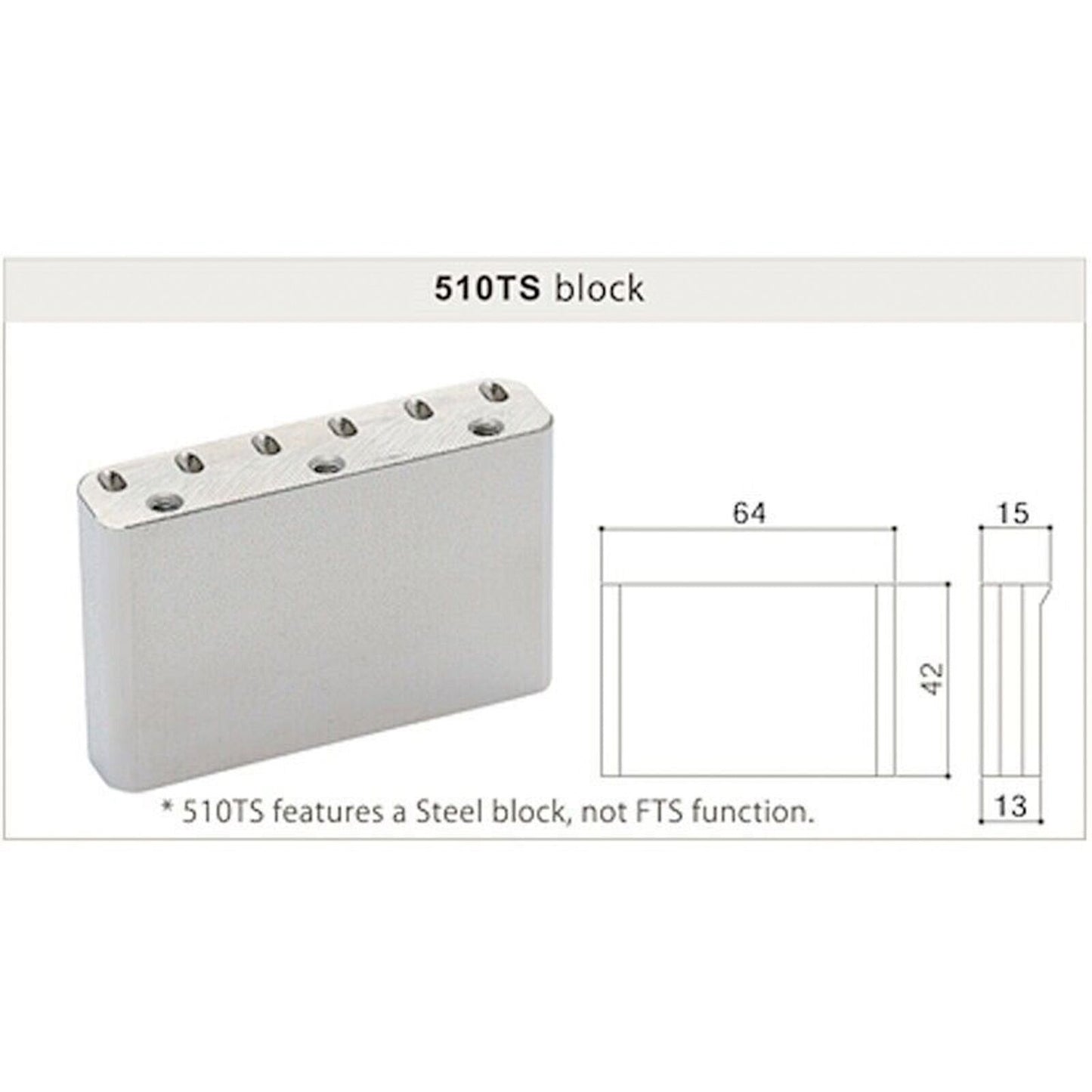 NEW Gotoh EV510TS-FE Non-locking 2 Point Tremolo Bridge w/ STEEL Block - CHROME