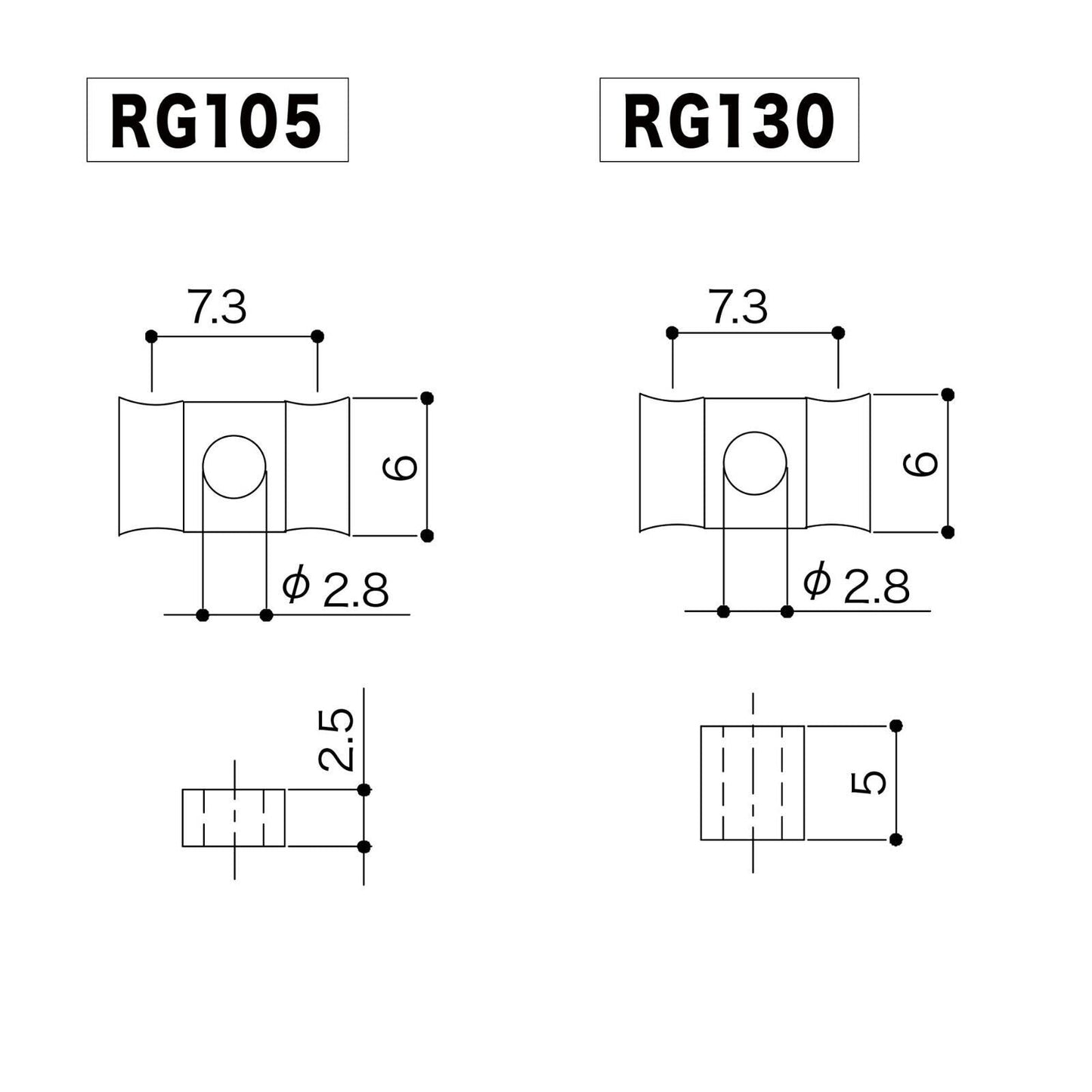 NEW Gotoh RG105 & RG130 Stamped Steel String Retainer for Guitar SET - BLACK