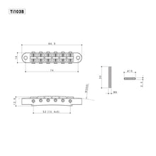 Load image into Gallery viewer, NEW Gotoh Ti103B Nashville Tune-o-matic Bridge M4 Post Titanium Saddles - NICKEL