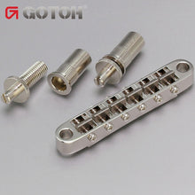 Load image into Gallery viewer, NEW Gotoh Ti103B-T Nashville Tune-o-matic Bridge M8 Stud Titanium Saddles NICKEL
