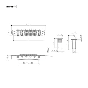 NEW Gotoh Ti103B-T Nashville Tune-o-matic Bridge M8 Stud Titanium Saddles NICKEL