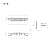 Load image into Gallery viewer, NEW Gotoh Ti104B ABR-1 Tune-o-matic Bridge M4 Posts Titanium Saddles - NICKEL