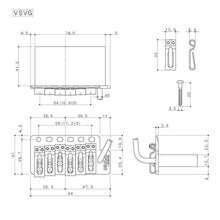 Carregar imagem no visualizador da galeria, NEW Wilkinson by Gotoh VSVG Vintage Tremolo Bridge w/ Steel Block - GOLD