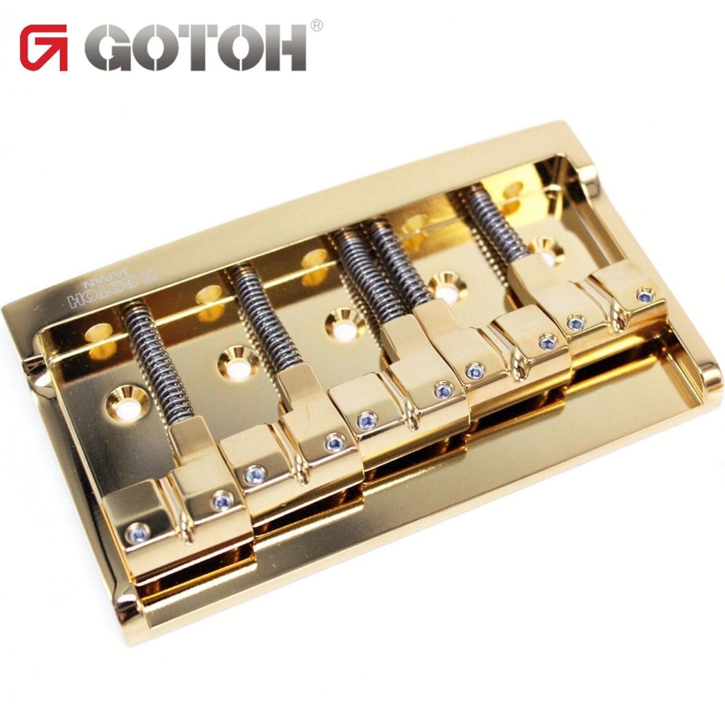 NEW Gotoh S510B-5 5-String Bass Bridge Steel Base Plate, Brass Saddles - GOLD