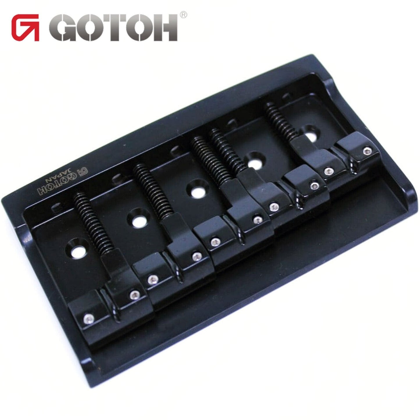 NEW Gotoh S510B-5 5-String Bass Bridge Steel Base Plate, Brass Saddles - BLACK