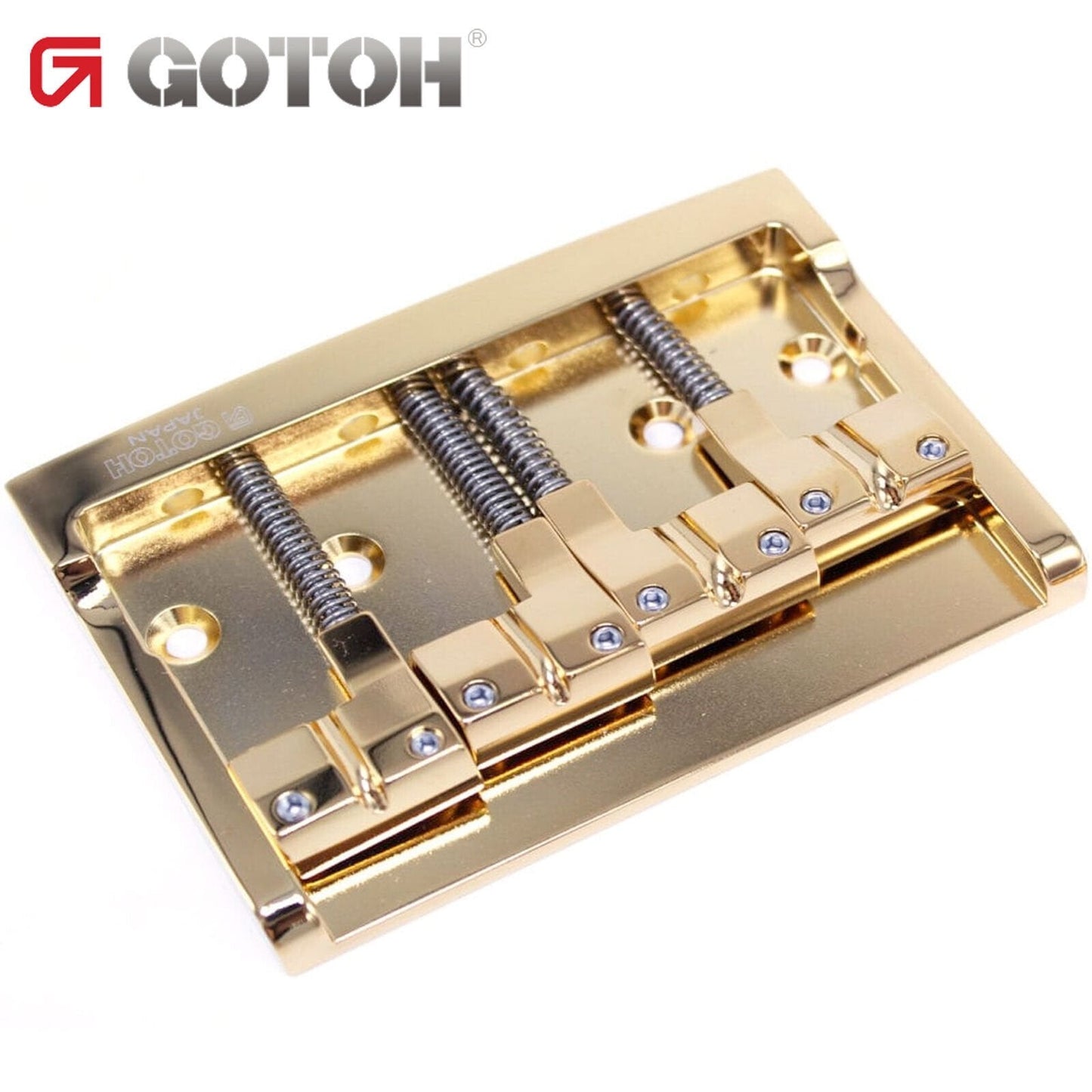 NEW Gotoh S510B-4 4-String Bass Bridge Steel Base Plate, Brass Saddles - GOLD