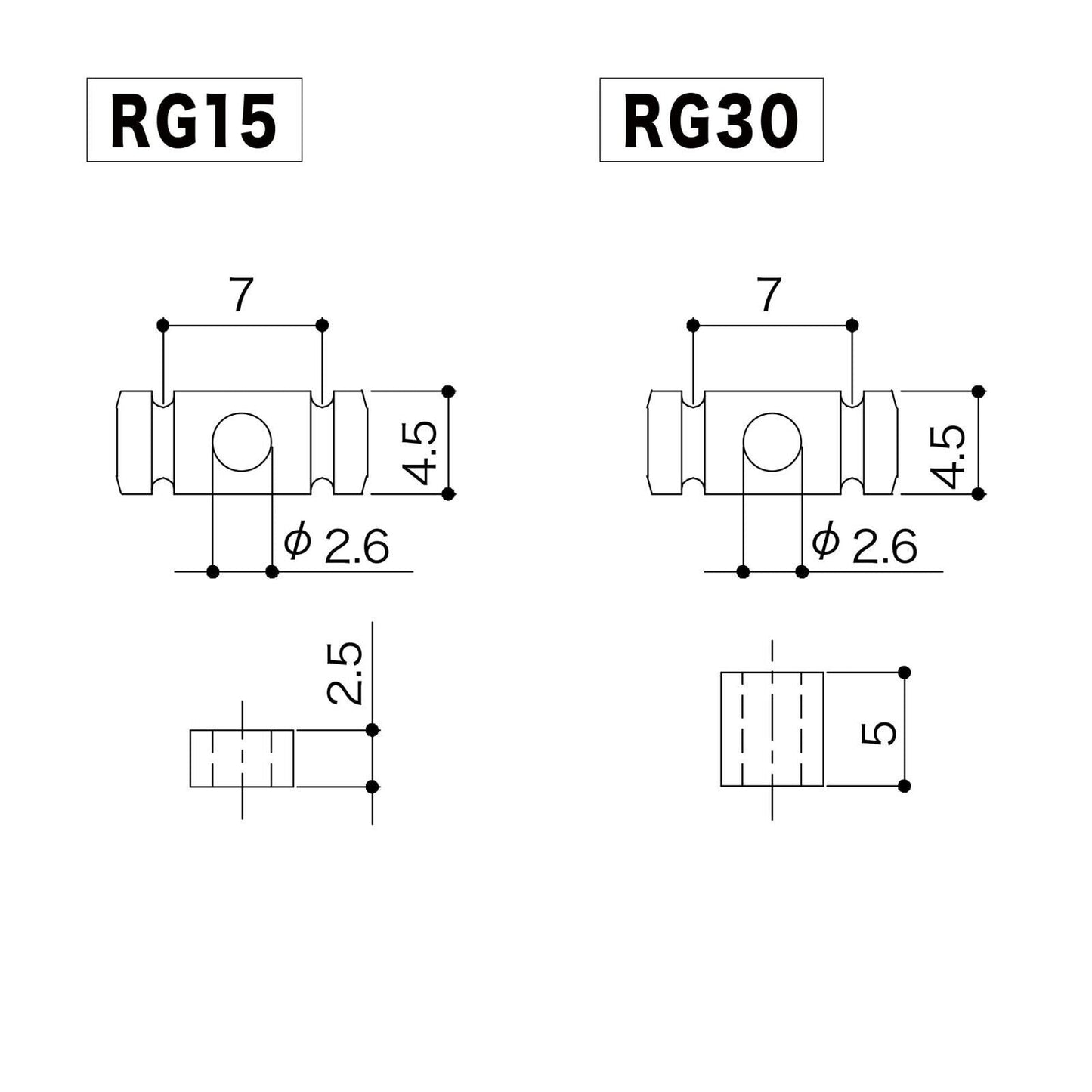 NEW Gotoh RG15 & RG30 Barrel Steel String Retainer for Guitar SET - NICKEL