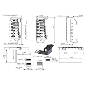 NEW Hipshot 2 Point TREMOLO for Fender American Stratocaster Strat - BLACK