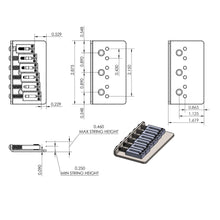 Load image into Gallery viewer, NEW Hipshot 6 String Hardtail Fixed Bridge .430 Spacing Stainless steel - BLACK