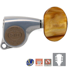 Load image into Gallery viewer, NEW Gotoh SGL510Z-P2 Tuning Keys Set 1:21 Ratio 3x3 - ANTIQUE X-FINISH CHROME