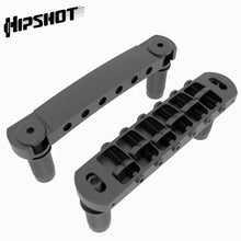 Load image into Gallery viewer, NEW Hipshot 6 String Tone-A-Matic Guitar Bridge and Tailpiece Notched - BLACK