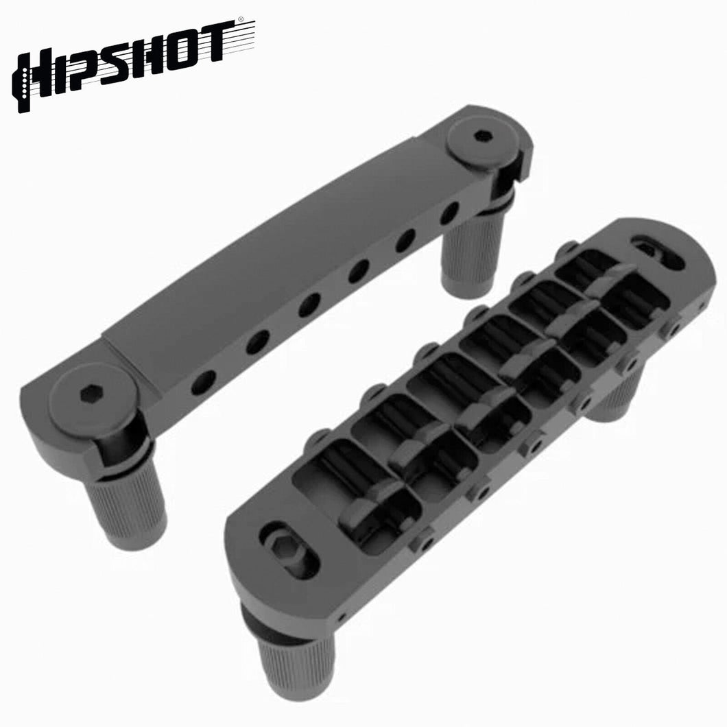 NEW Hipshot 6 String Tone-A-Matic Guitar Bridge and Tailpiece Notched - BLACK