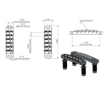 Load image into Gallery viewer, NEW Hipshot 6 String Tone-A-Matic Guitar Bridge and Tailpiece Notched - BLACK