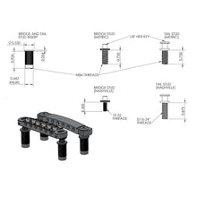 Load image into Gallery viewer, NEW Hipshot 6 String Tone-A-Matic Guitar Bridge and Tailpiece Notched - BLACK