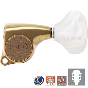NEW Gotoh SGL510Z-WL5 Tuning Keys 1:21 Gear Ratio 3x3 - ANTIQUE X-FINISH GOLD
