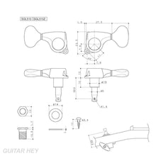 Load image into Gallery viewer, NEW Gotoh SGL510Z-RL5 Tuning Keys 1:21 Gear Ratio 3x3 - ANTIQUE X-FINISH GOLD