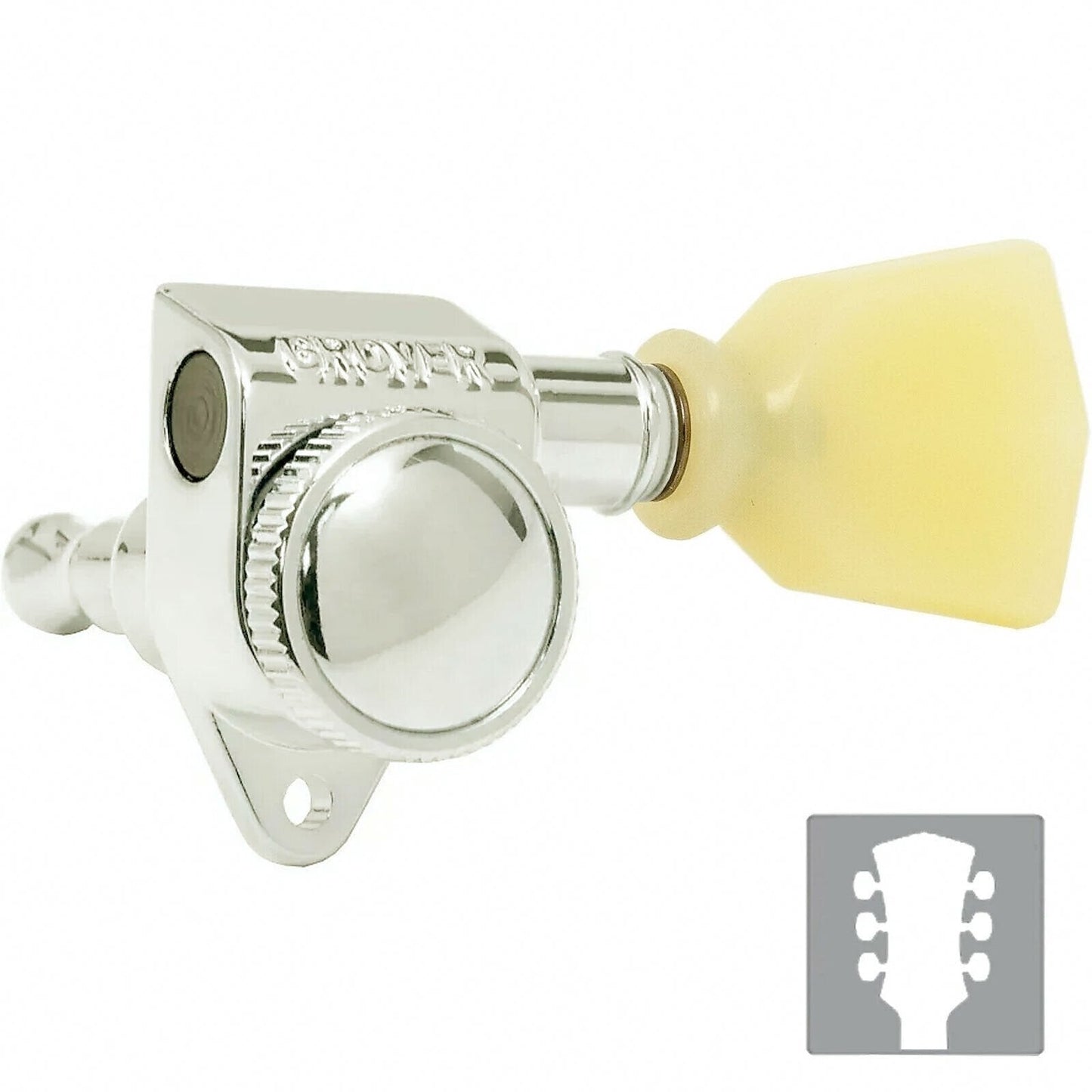 NEW Grover 502 LOCKING Tuners 3x3 Modern Gibson Les Paul KEYSTONE Buttons NICKEL