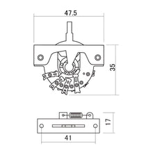 Load image into Gallery viewer, NEW 5-Way Switch DM-50S Vintage Style Lever Nickel Contacts Made in Japan