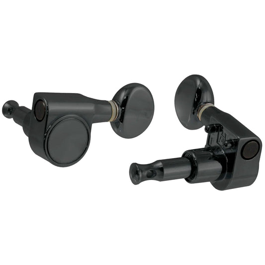 NEW 6-In-Line Tuning Keys For Fender Style 2 Mounting PINS w/ Bushings - BLACK