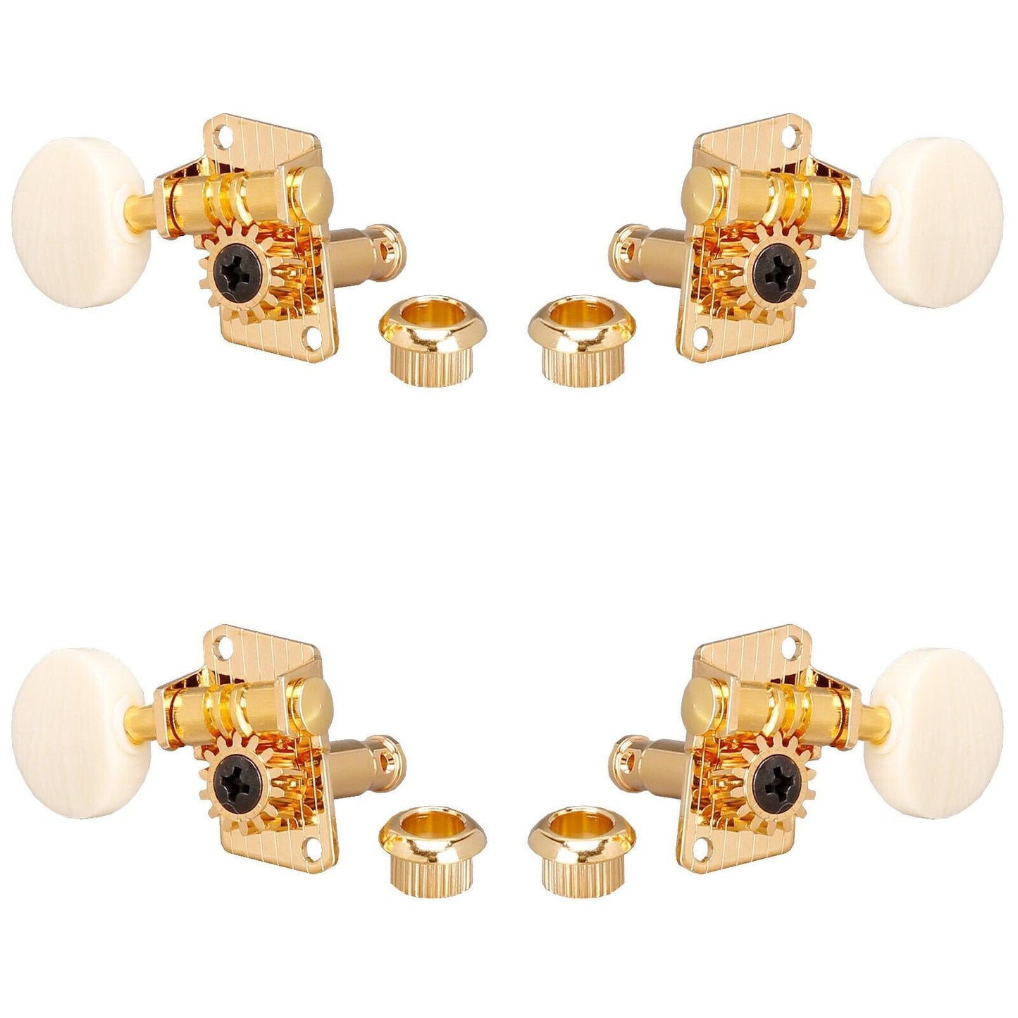 NEW Gotoh UK12 Super Lightweight Ukulele Tuning Keys SET, Ivory Buttons - GOLD