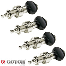 Load image into Gallery viewer, NEW Gotoh SPBJ-4-AIB Sealed PLANETARY Banjo Tuning Keys Black Knob - NICKEL