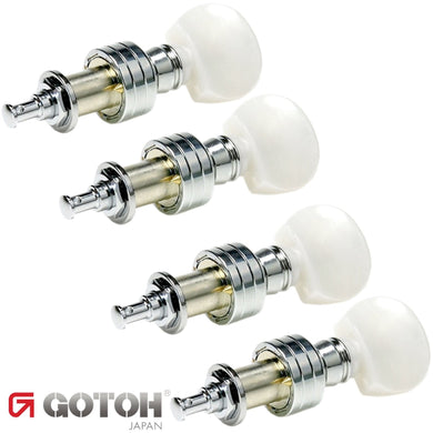 NEW Gotoh SPBJ-4-PW Sealed PLANETARY Banjo Tuning Keys White Pearl Knob - CHROME