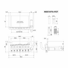 Load image into Gallery viewer, NEW Gotoh NS510TS-FE7 Non-locking 2 Point 7-STRING Tremolo Bridge - COSMO BLACK