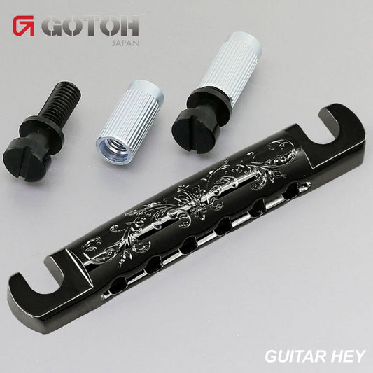 NEW GOTOH GE101A-LX01 Aluminum Stop Tailpiece Luxury Mode Import Guitars - BLACK