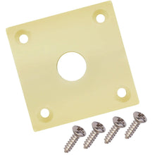 Load image into Gallery viewer, NEW Vintage Style Plastic Jack Plate Square for Les Paul Guitar - CREAM