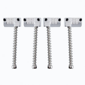 NEW Grooved OMEGA Replacement Bass Bridge Saddles fits Leo Quan Badass II CHROME