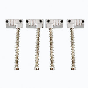 NEW Grooved OMEGA Replacement Bass Bridge Saddles fits Leo Quan Badass II NICKEL
