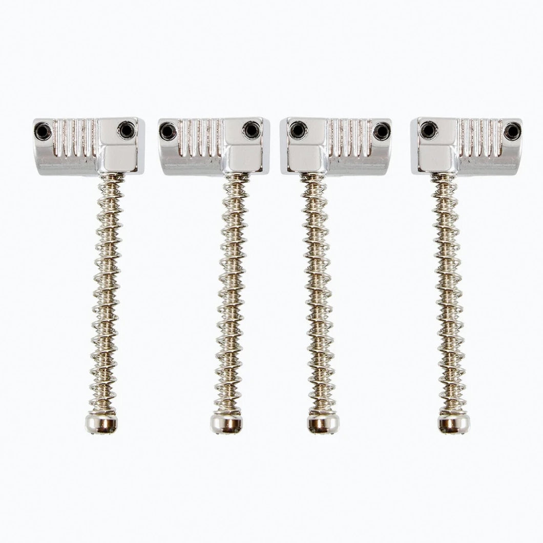 NEW Grooved OMEGA Replacement Bass Bridge Saddles fits Leo Quan Badass II NICKEL