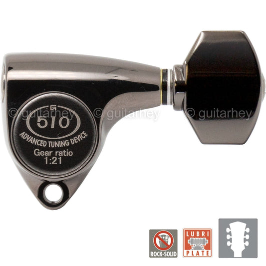 NEW Gotoh SGV510Z-A07 Tuners L3+R3 Set Aluminum Buttons 21:1 Ratio 3x3 COSMO BK