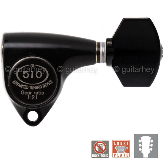 NEW Gotoh SGV510Z-A07 Tuners L3+R3 Set Aluminum Buttons 21:1 Ratio 3x3 - BLACK