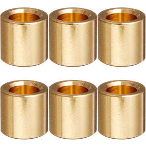 NEW (6) String Bushings Flush Fit Smooth Guitar Body Ferrules 3/8" Tele - GOLD