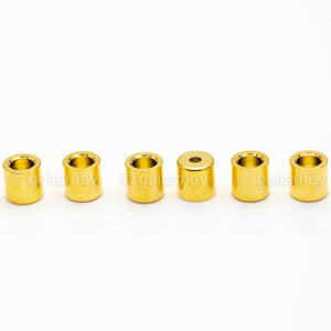 NEW (6) String Bushings Flush Fit Smooth Guitar Body Ferrules 3/8" Tele - GOLD