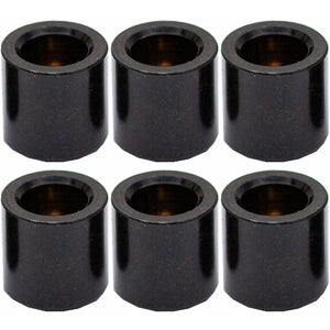 NEW (6) String Bushings Flush Fit Smooth Guitar Body Ferrules 3/8" Tele - BLACK