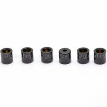 Load image into Gallery viewer, NEW (6) String Bushings Flush Fit Smooth Guitar Body Ferrules 3/8&quot; Tele - BLACK