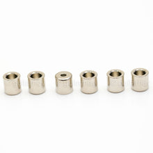 Load image into Gallery viewer, NEW (6) String Bushings Flush Fit Smooth Guitar Body Ferrules 3/8&quot; Tele - NICKEL