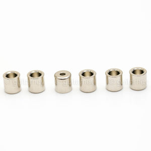 NEW (6) String Bushings Flush Fit Smooth Guitar Body Ferrules 3/8" Tele - NICKEL